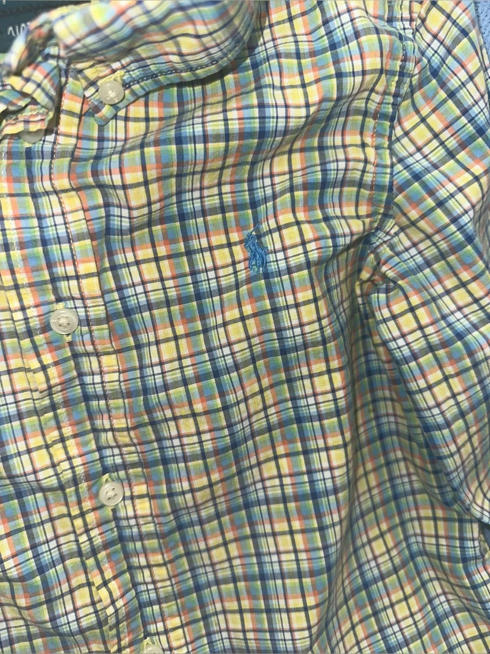 Ralph Lauren Boys' Yellow Plaid Button-Down Shirt size 4/4t